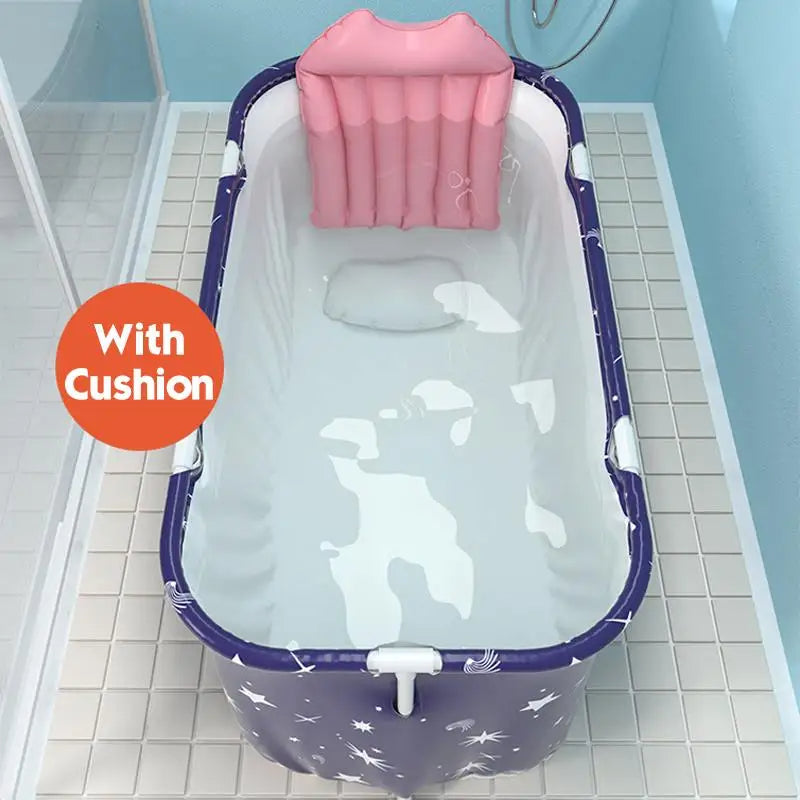 120CM Bathtubs Folding Bath Bucket Thicken Shower Barrel Adult IceTub Baby Swimming Pool Insulation Family Bathroom SPA Tub