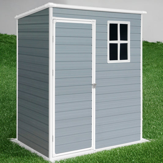 5x3ft Resin Outdoor Storage Shed Kit-Perfect to Store Patio Furniture Grey
