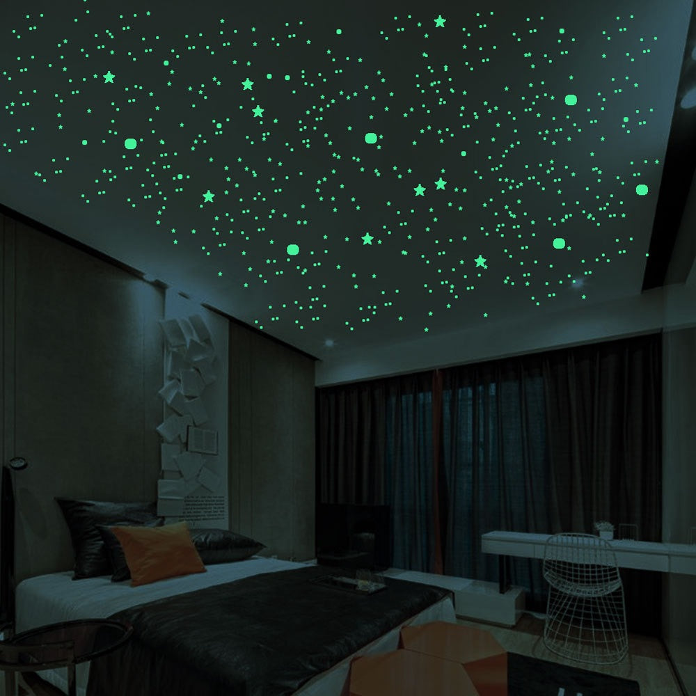 1Pcs 3D domed and stars  wall stickers night glow in the dark bright stars wall stickers Fluorescent Baby Home Decoration decal