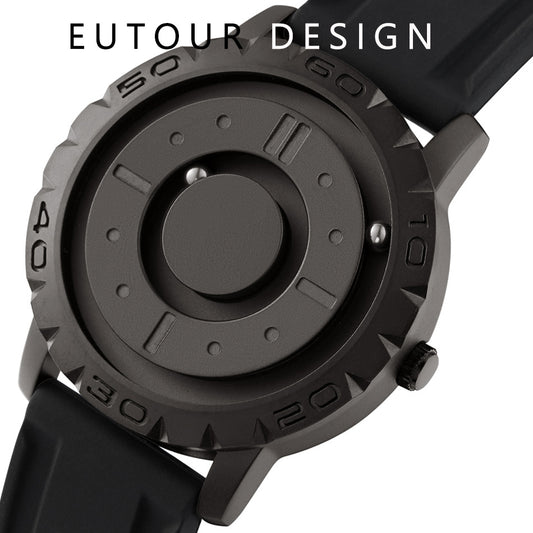 EUTOUR Magnetic Ball Men's Personality Creative Watch Tide Black Technology Cool Concept Frameless Design Watch