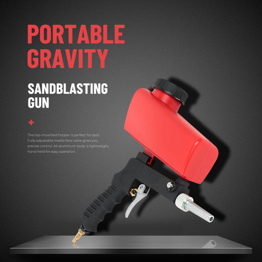 90psi Portable Gravity Sandblasting Gun Pneumatic Small Sand Blasting Machine Adjustable Pneumatic Sandblasting Set