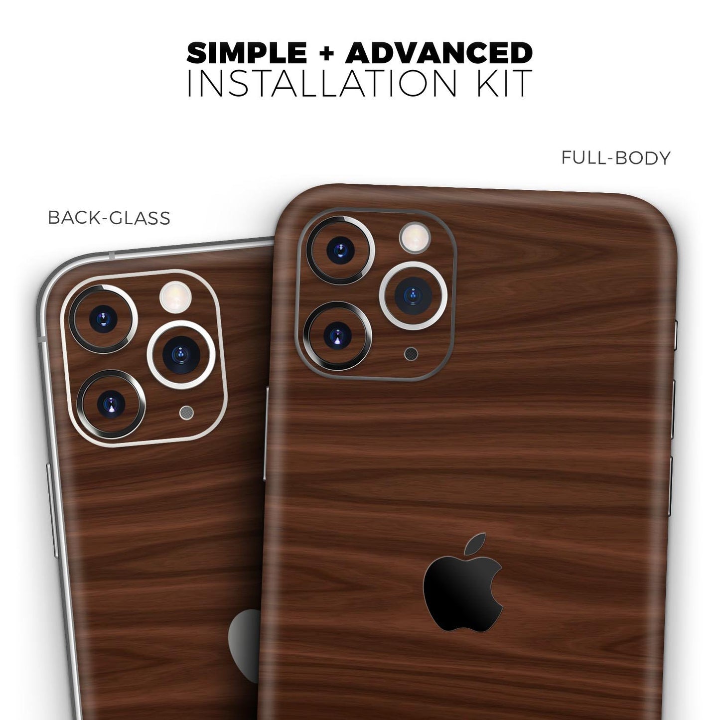 Dark Brown Wood Grain - Skin-Kit compatible with the Apple iPhone 13,